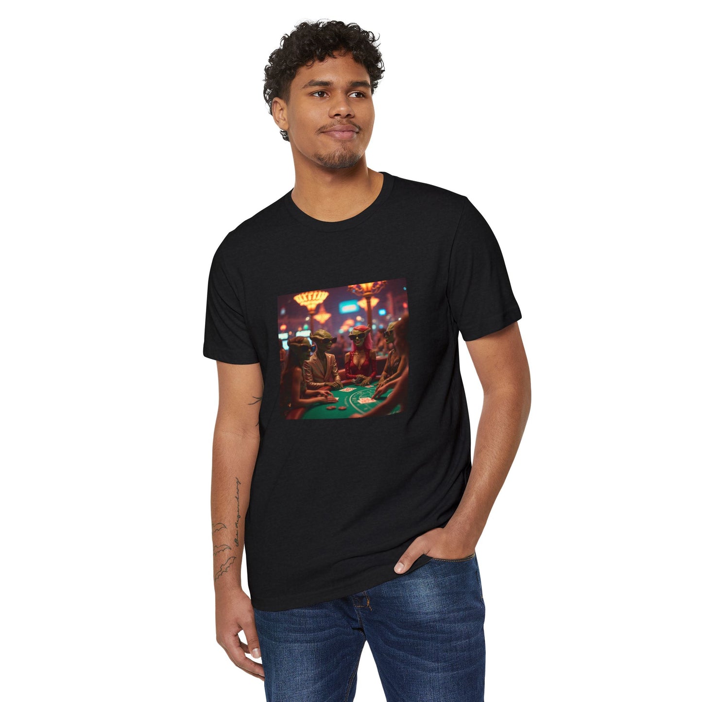 Aliens Loving Las Vegas Playing Blackjack ~ Unisex Organic T-Shirt