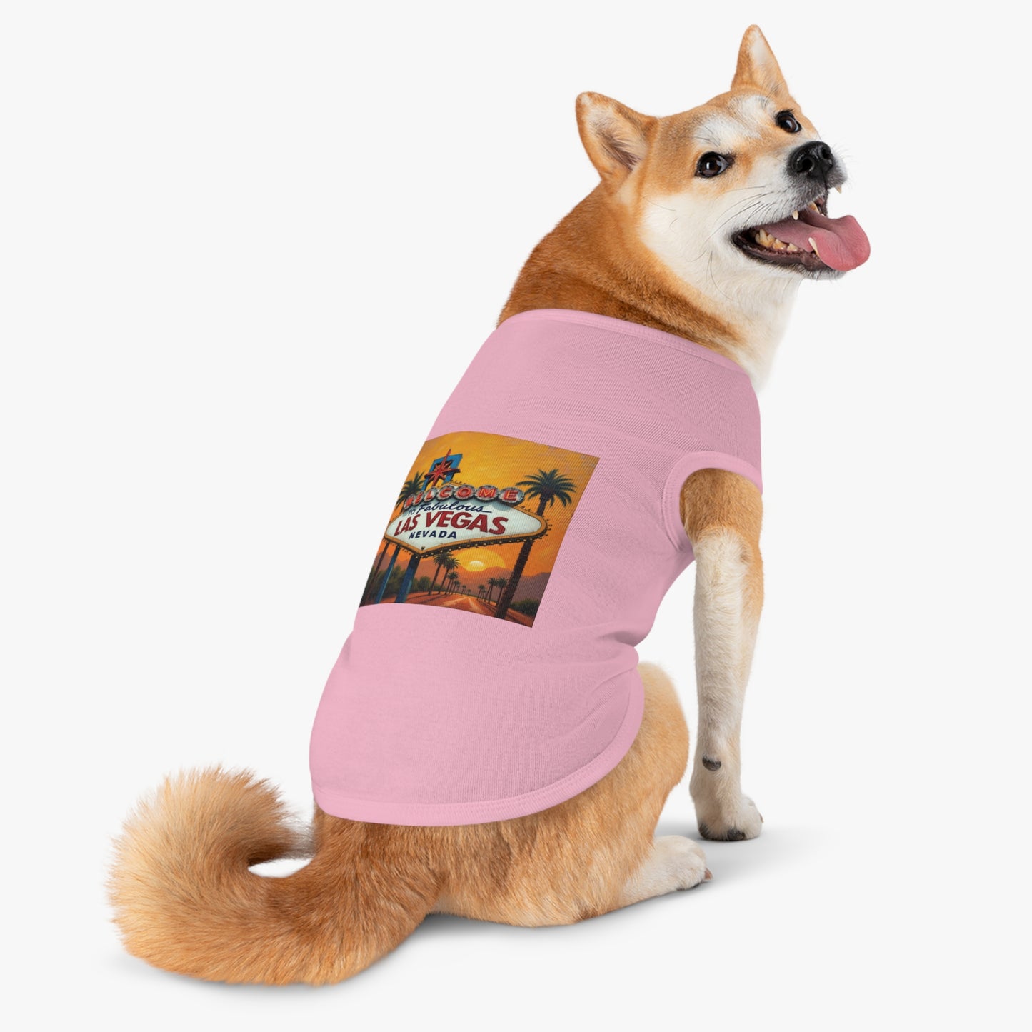 Colorful Welcome to Las Vegas Sunset Pet Tank Top - Fun & Trendy Dog Apparel