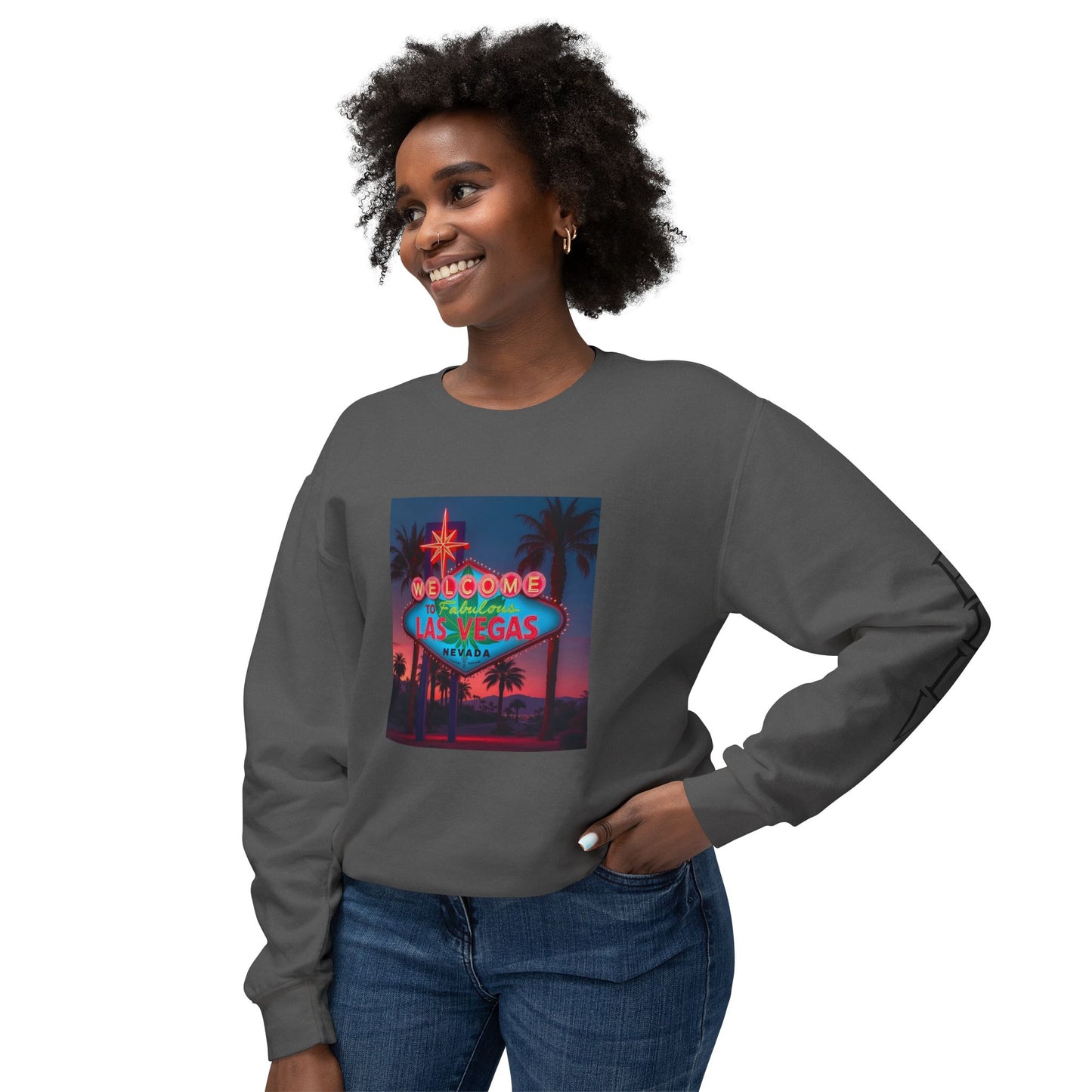 ELLV 420 Las Vegas Neon Sign ~ Uni Sex Crew Neck Sweat Shirt