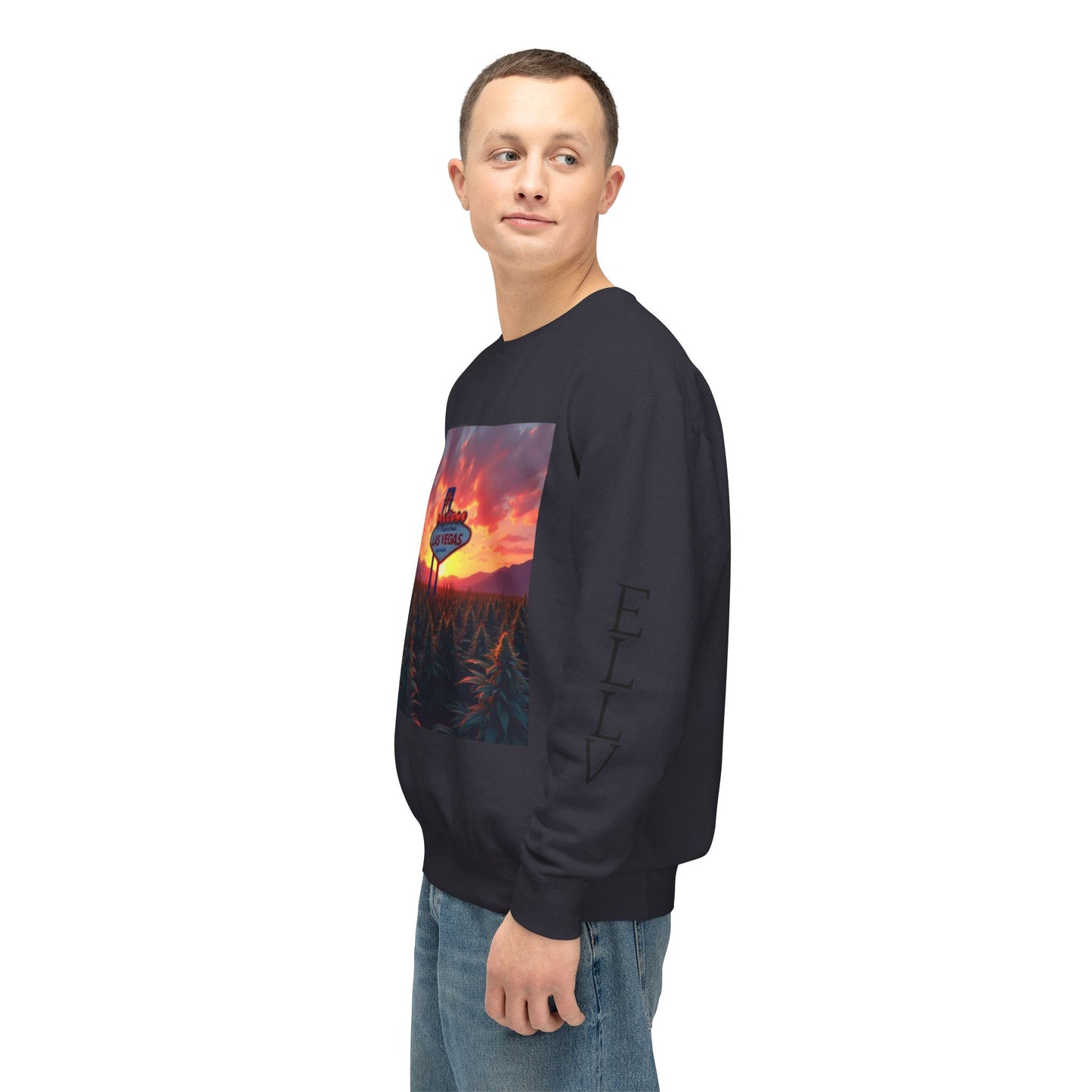 ELLV 420 Field in a Las Vegas Sunset ~ Uni Sec Crew Neck Sweatshirt