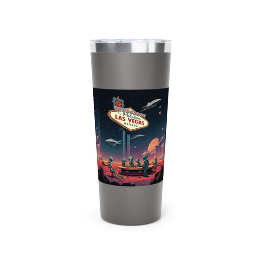 Aliens Hanging at the Welcome to Las Vegas Sign Travel Mug a MUST HAVE for your next Trip To Vegas! 22oz Copper Insulated Travel Mug