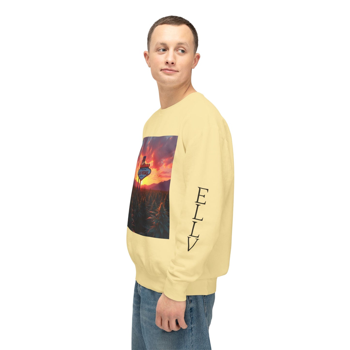 ELLV 420 Field in a Las Vegas Sunset ~ Uni Sec Crew Neck Sweatshirt