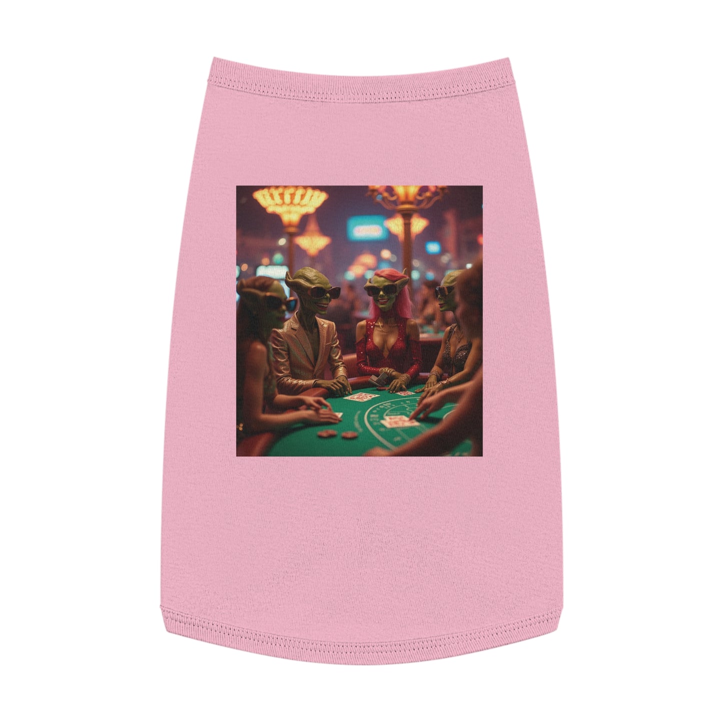 Aliens Playing Black Jack in Las Vegas Pet Tank Top - Fun & Trendy Dog Apparel