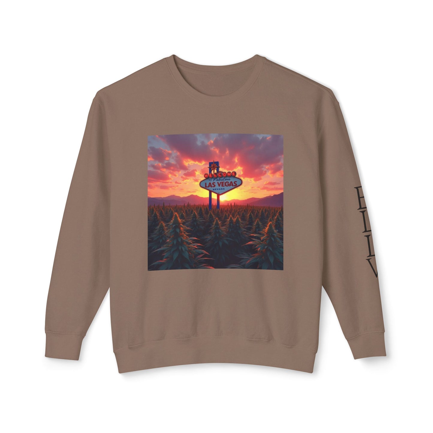 ELLV 420 Field in a Las Vegas Sunset ~ Uni Sec Crew Neck Sweatshirt