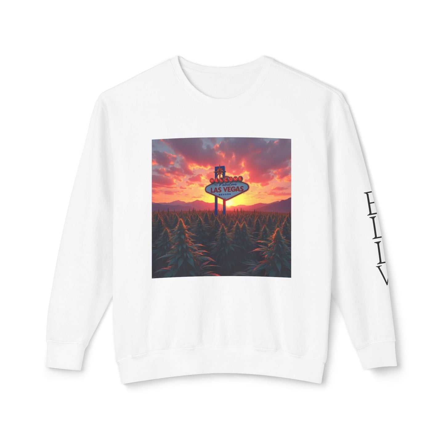 ELLV 420 Field in a Las Vegas Sunset ~ Uni Sec Crew Neck Sweatshirt