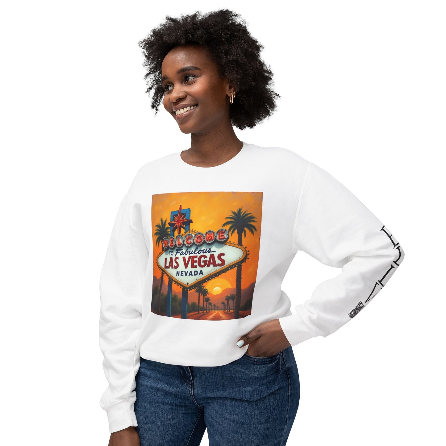 Colorful Welcome to Las Vegas Sign Sunset Uni Sex Sweatshirt