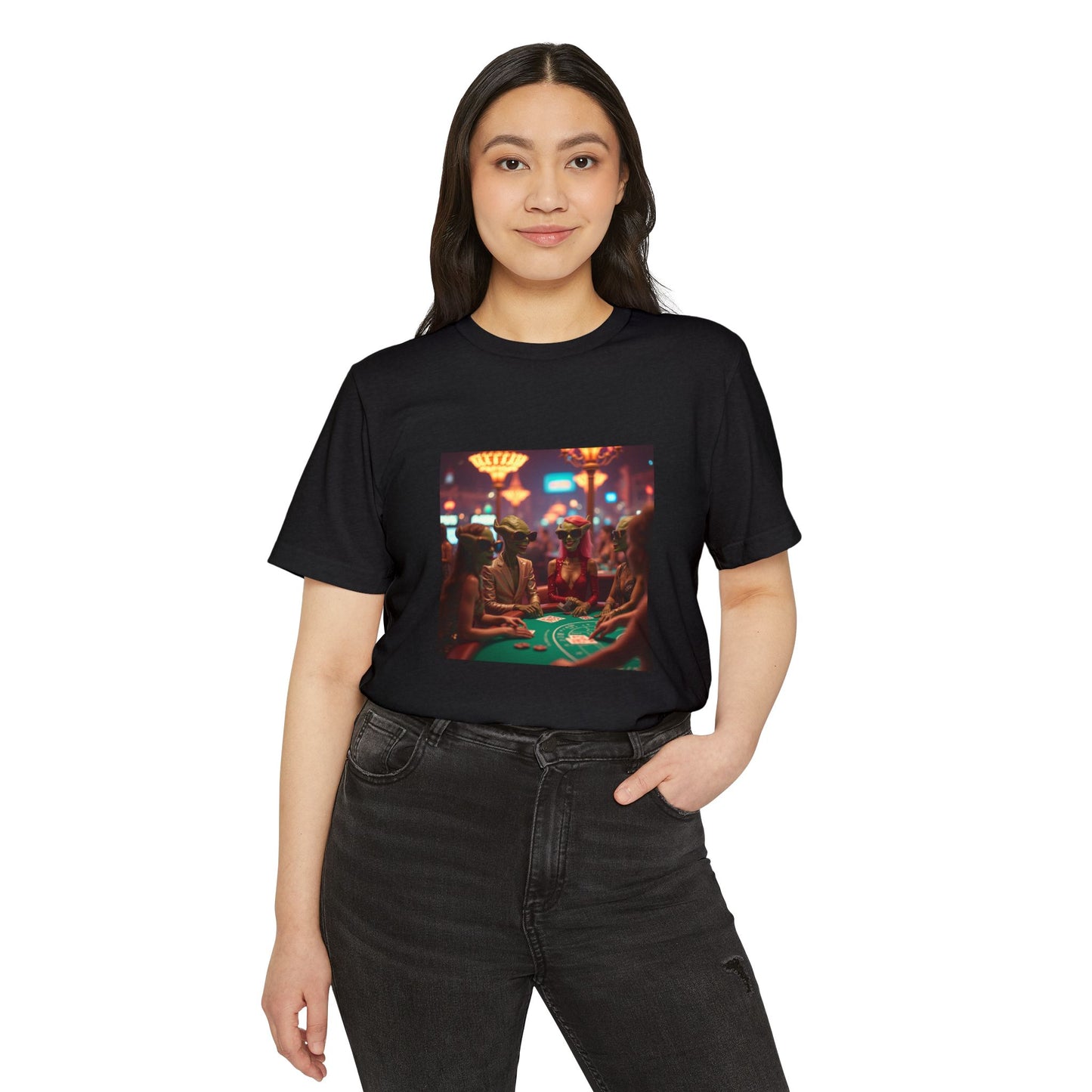 Aliens Loving Las Vegas Playing Blackjack ~ Unisex Organic T-Shirt