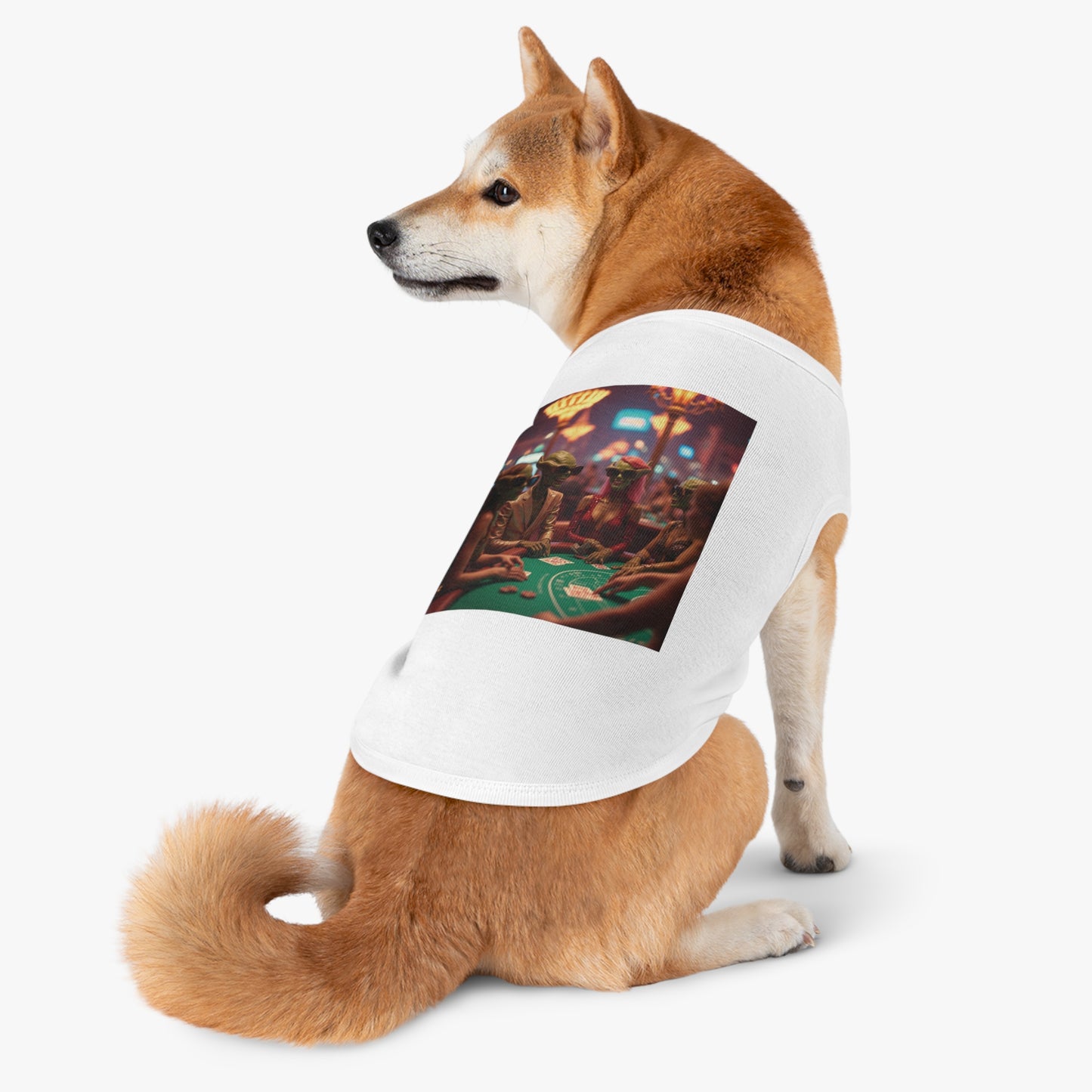 Aliens Playing Black Jack in Las Vegas Pet Tank Top - Fun & Trendy Dog Apparel