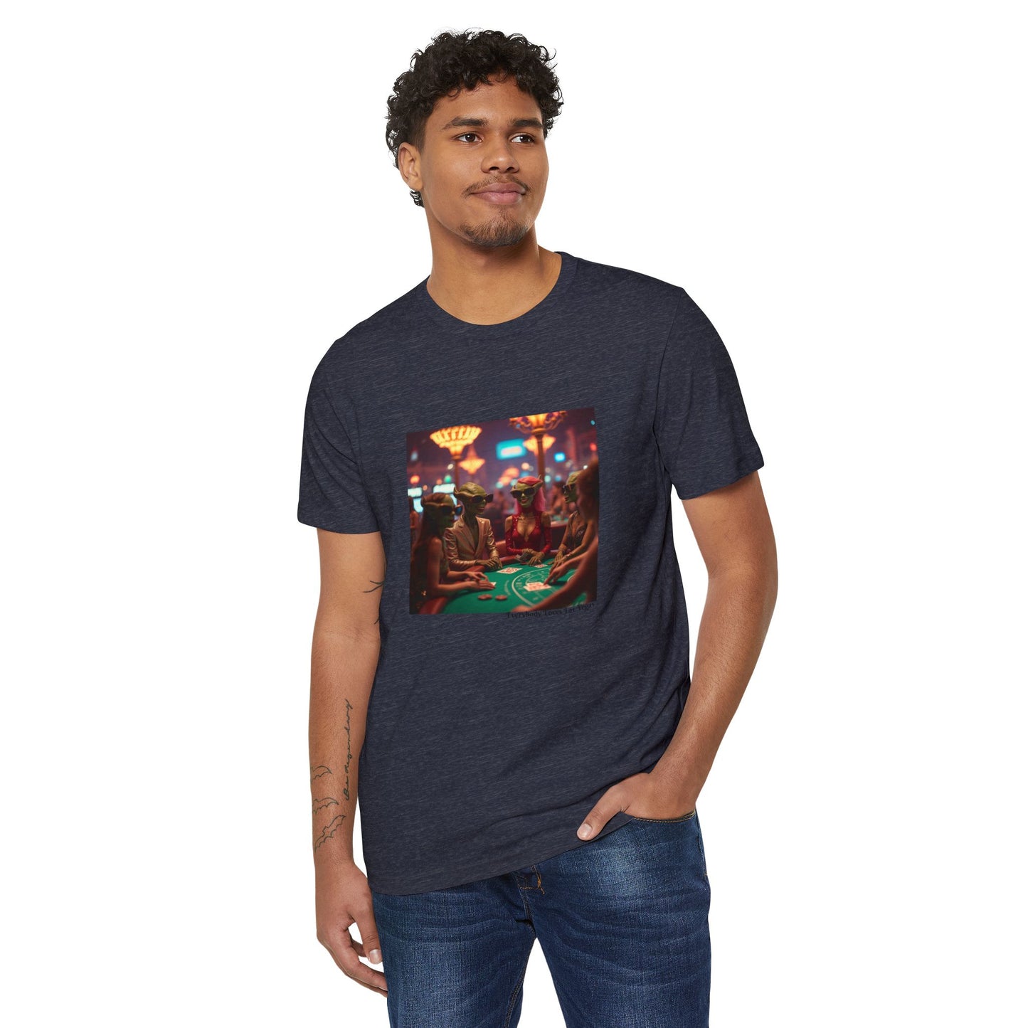 Aliens Loving Las Vegas Playing Blackjack ~ Unisex Organic T-Shirt