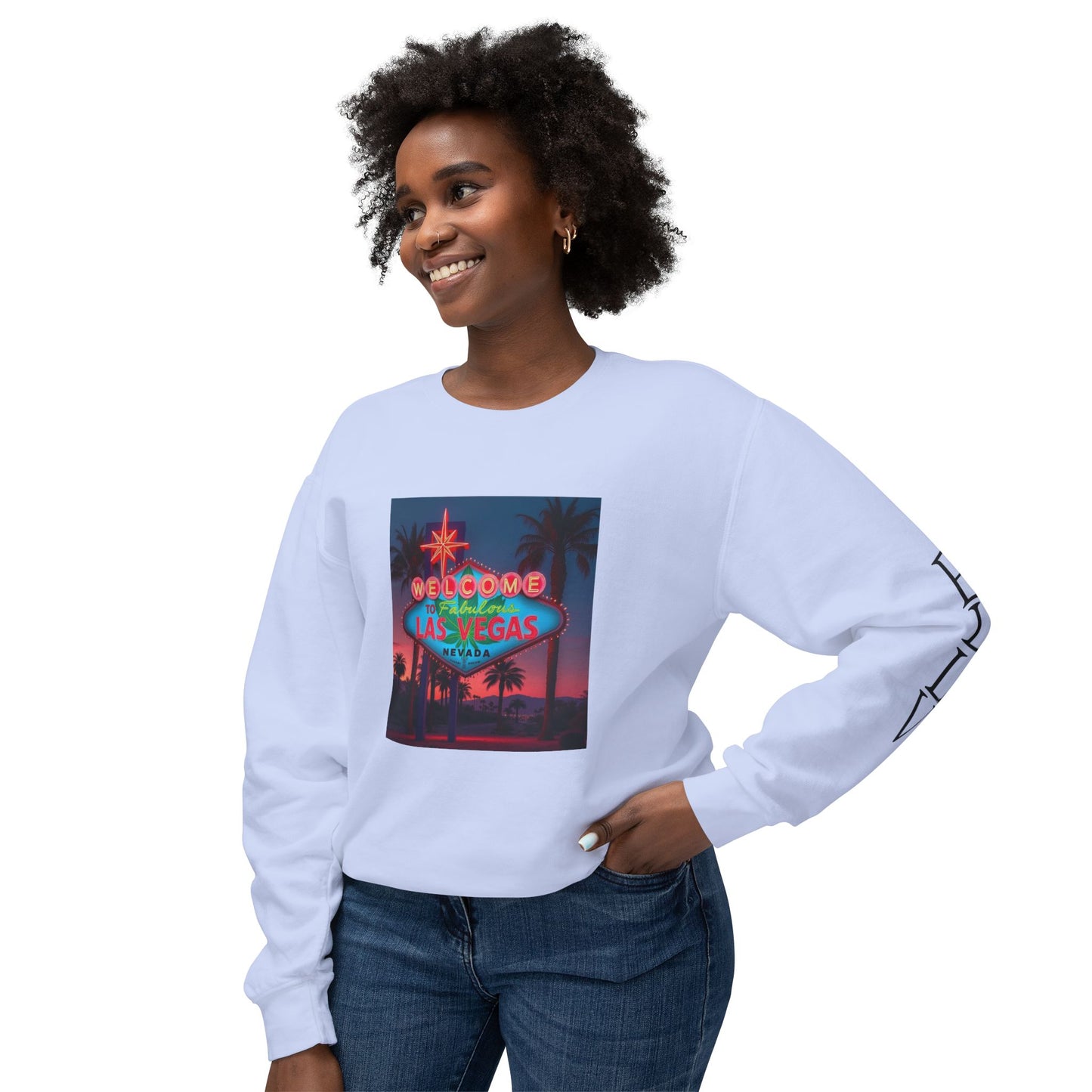 ELLV 420 Las Vegas Neon Sign ~ Uni Sex Crew Neck Sweat Shirt