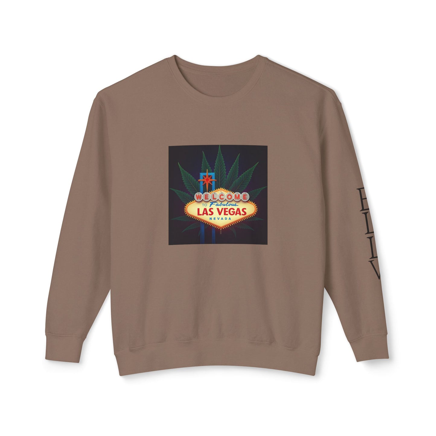 ELLV 420 Welcome to Fabulous Las Vegas Sign ~ Uni Sex Crew Neck Sweat Shirt