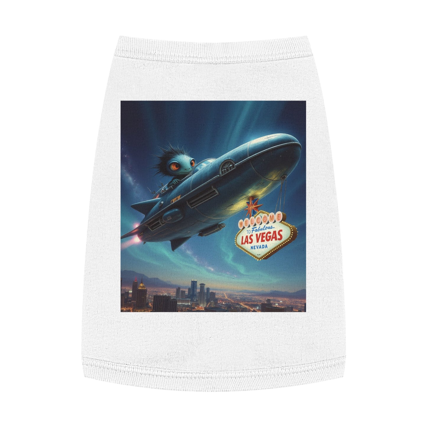 Aliens are Stealing the Welcome to Las Vegas SIgn! Pet Tank Top - Fun & Trendy Dog Apparel