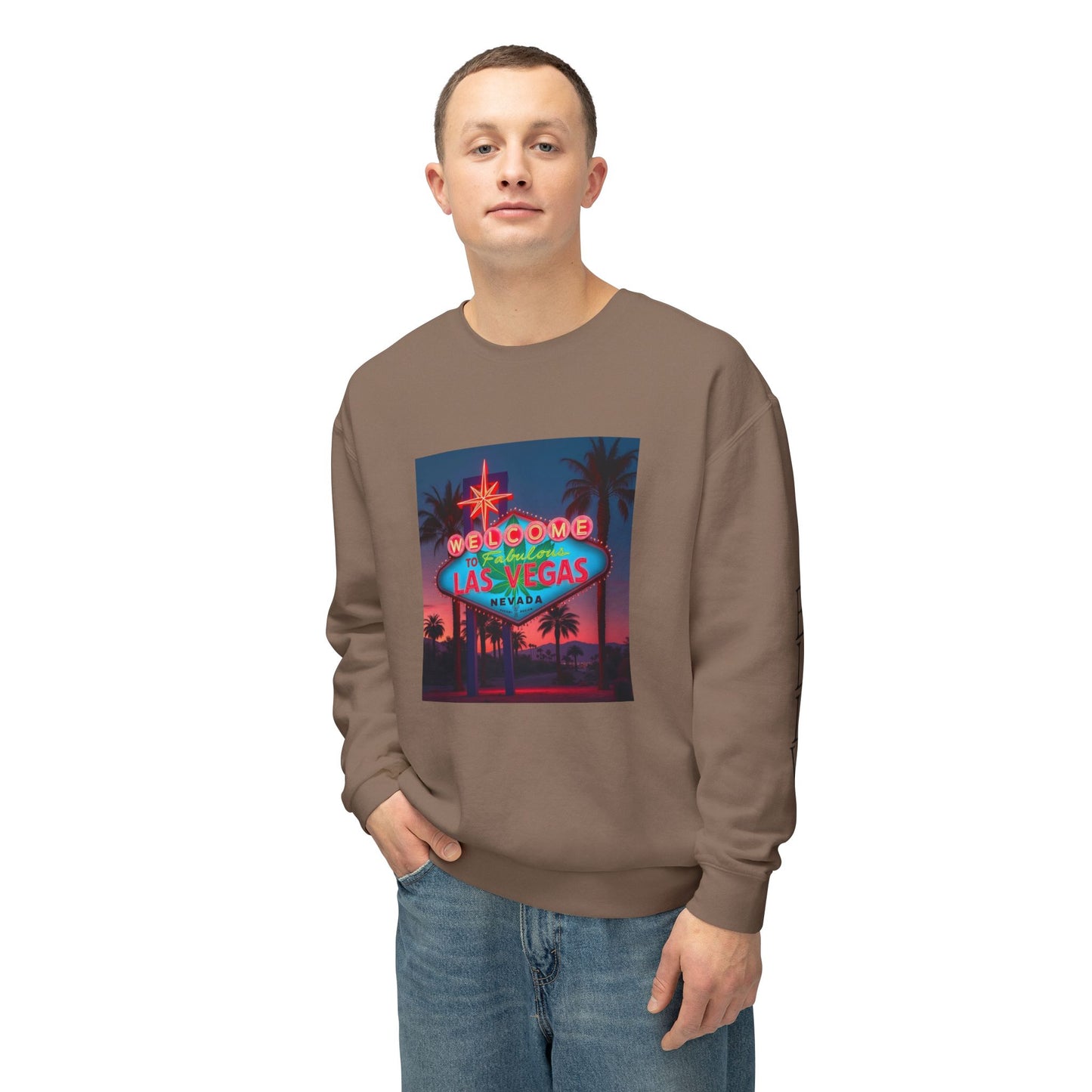 ELLV 420 Las Vegas Neon Sign ~ Uni Sex Crew Neck Sweat Shirt