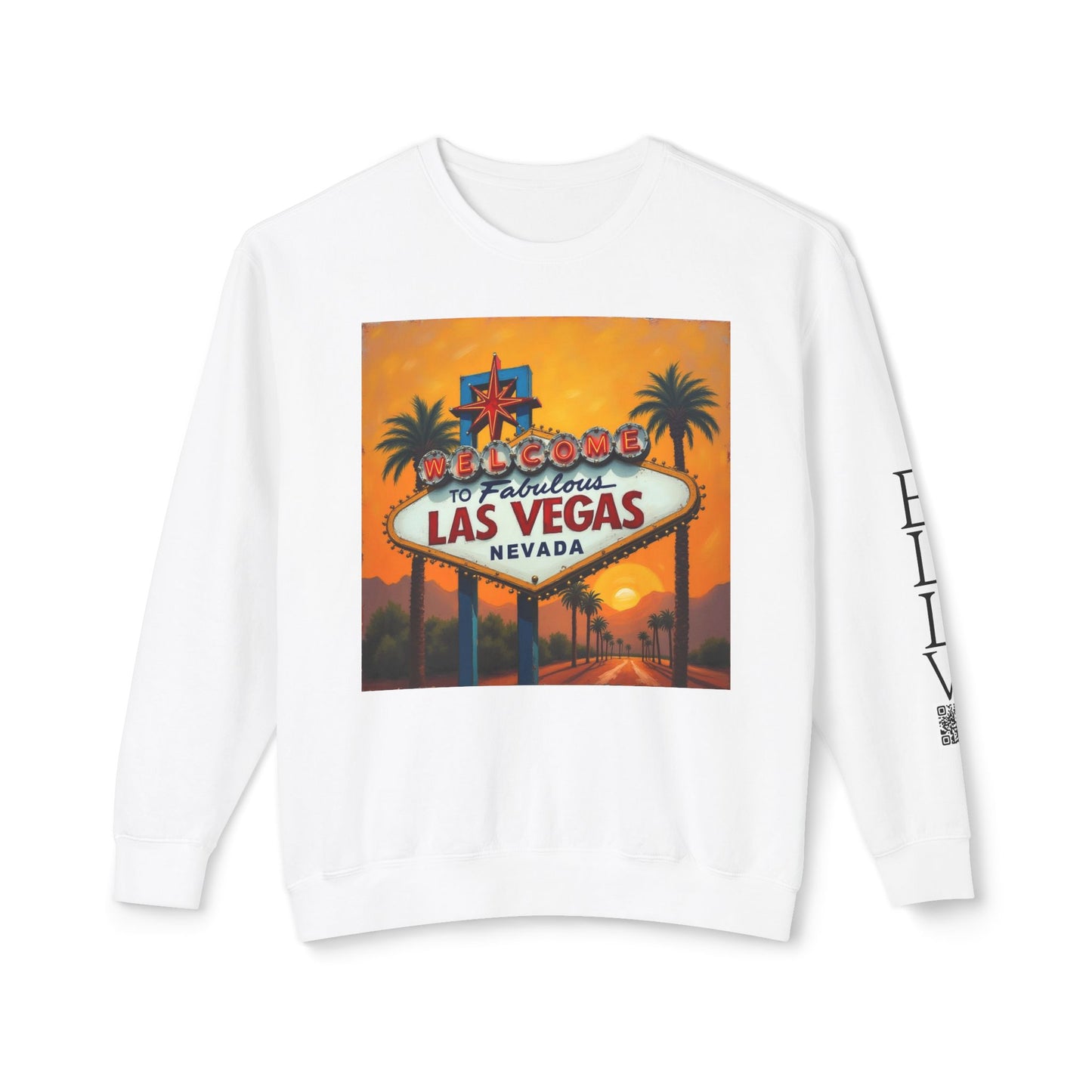 Colorful Welcome to Las Vegas Sign Sunset Uni Sex Sweatshirt