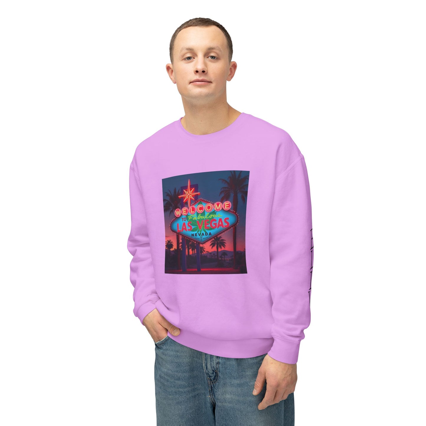 ELLV 420 Las Vegas Neon Sign ~ Uni Sex Crew Neck Sweat Shirt