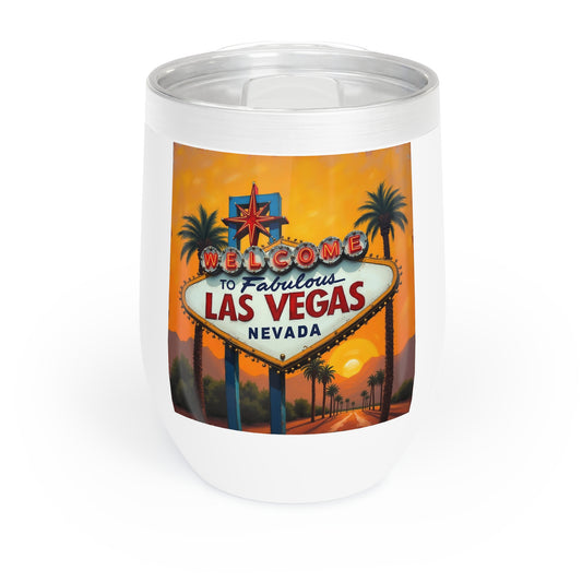 Welcome to Las Vegas Colorful Sunset Wine Tumbler a MUST HAVE for your next Trip To Vegas! - Insulated Travel Cup for Wine Lovers