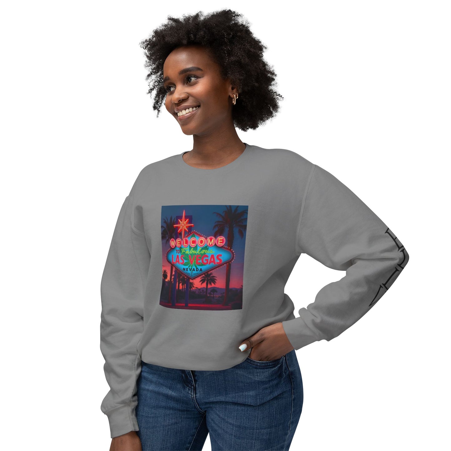 ELLV 420 Las Vegas Neon Sign ~ Uni Sex Crew Neck Sweat Shirt