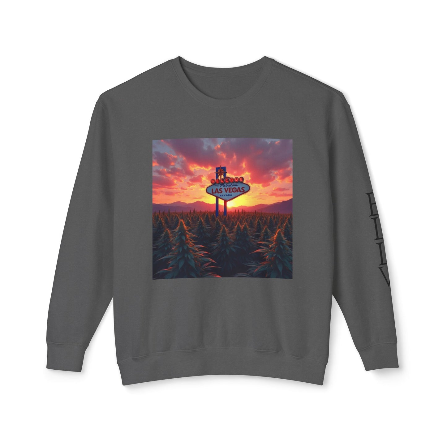 ELLV 420 Field in a Las Vegas Sunset ~ Uni Sec Crew Neck Sweatshirt