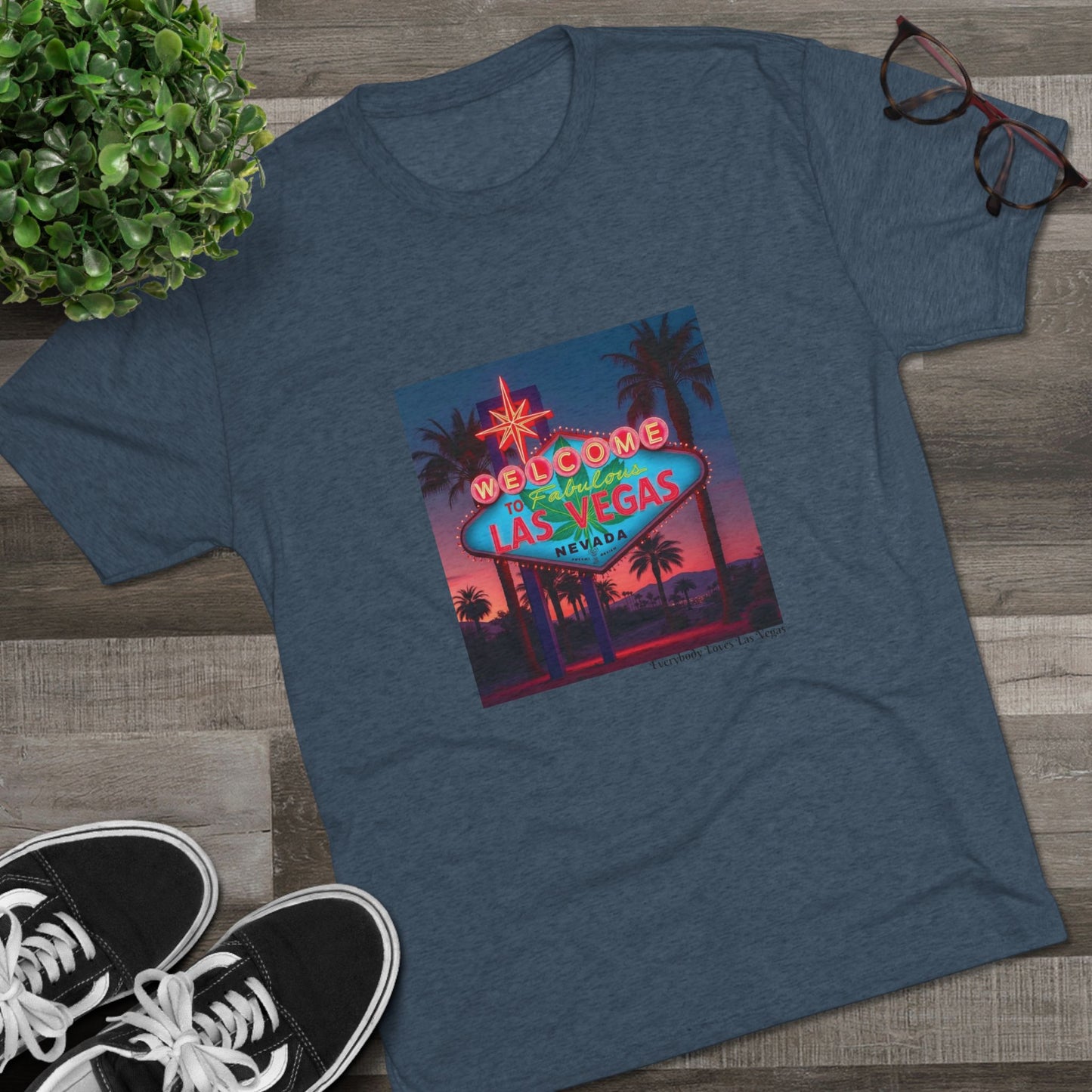 ELLV 420 Neon Las Vegas Sign ~ Uni Sex Tri Blend Soft T