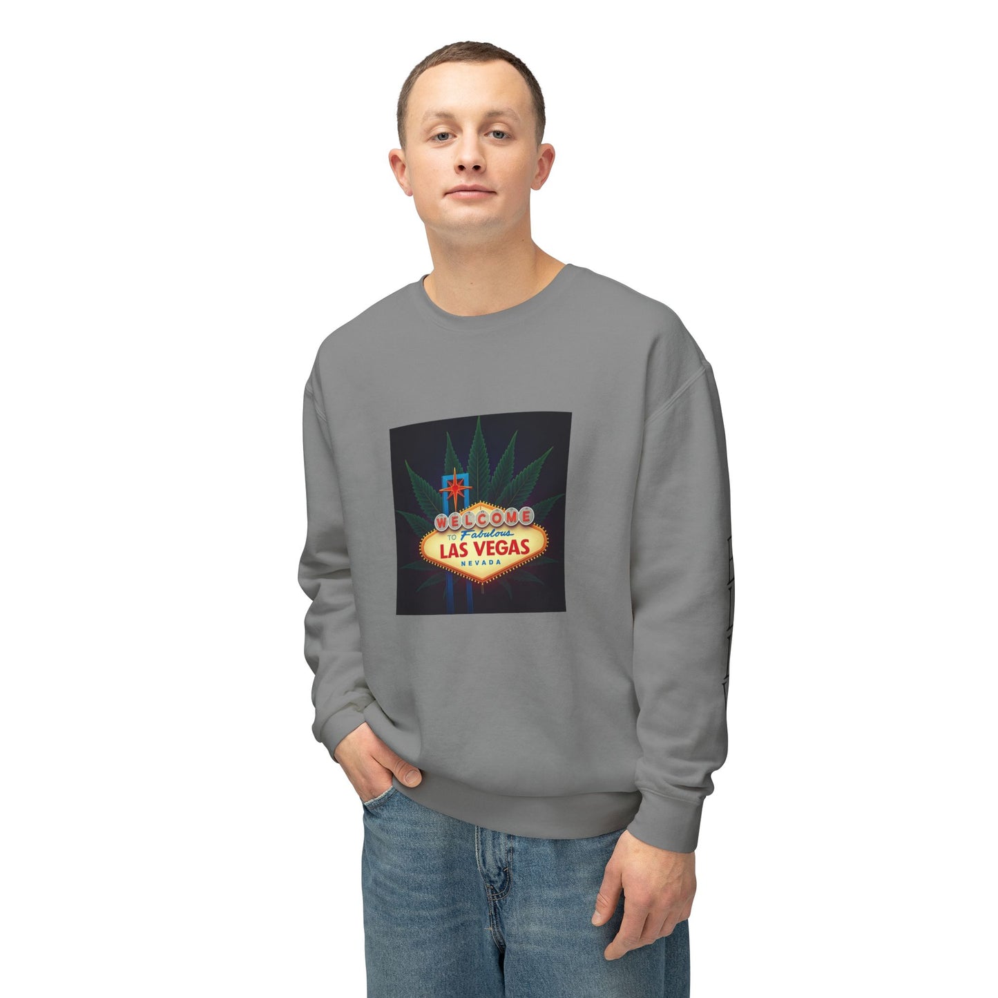 ELLV 420 Welcome to Fabulous Las Vegas Sign ~ Uni Sex Crew Neck Sweat Shirt