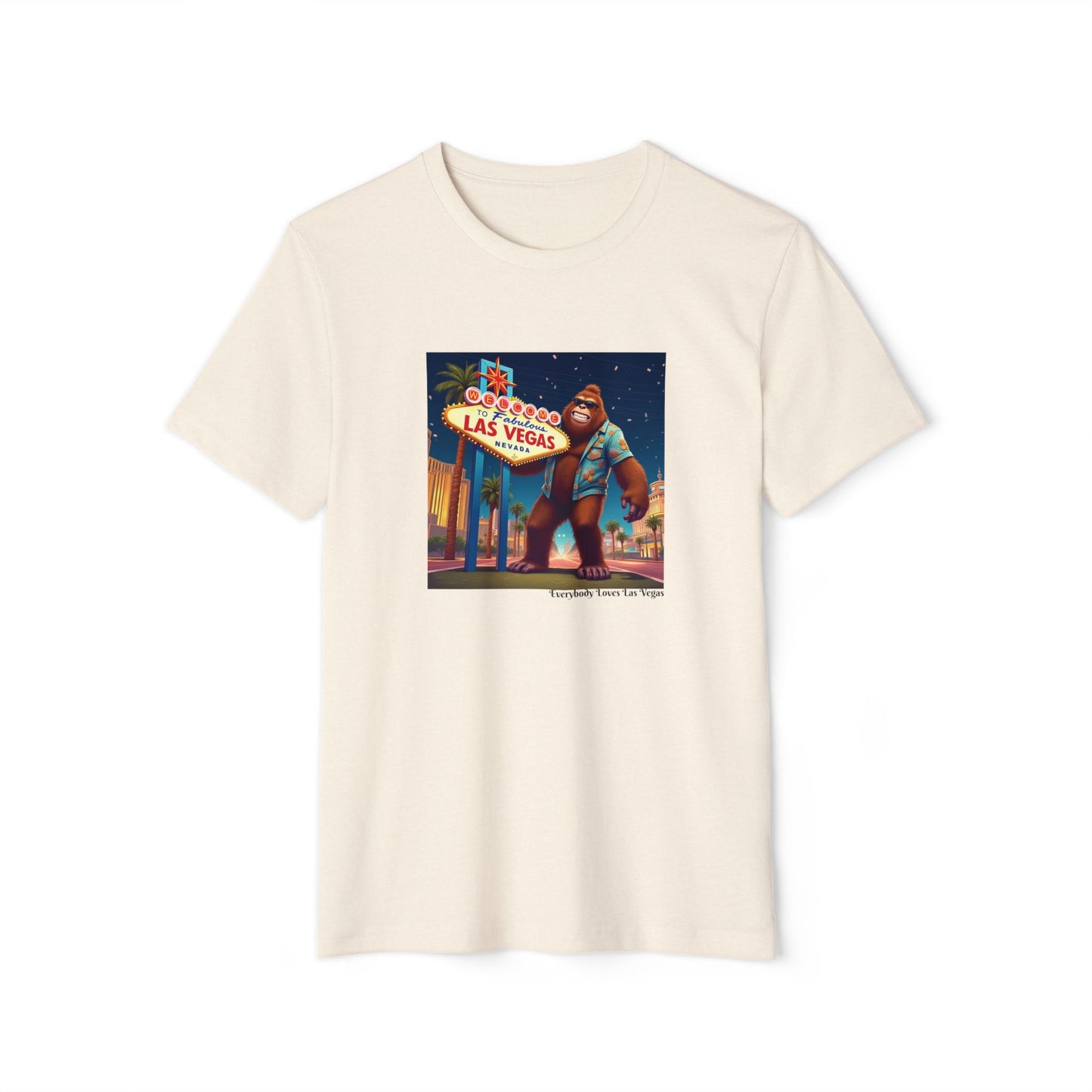 Sasquatch Welcome to Las Vegas Sign ~ Everybody Loves Las Vegas Unisex Organic T-Shirt