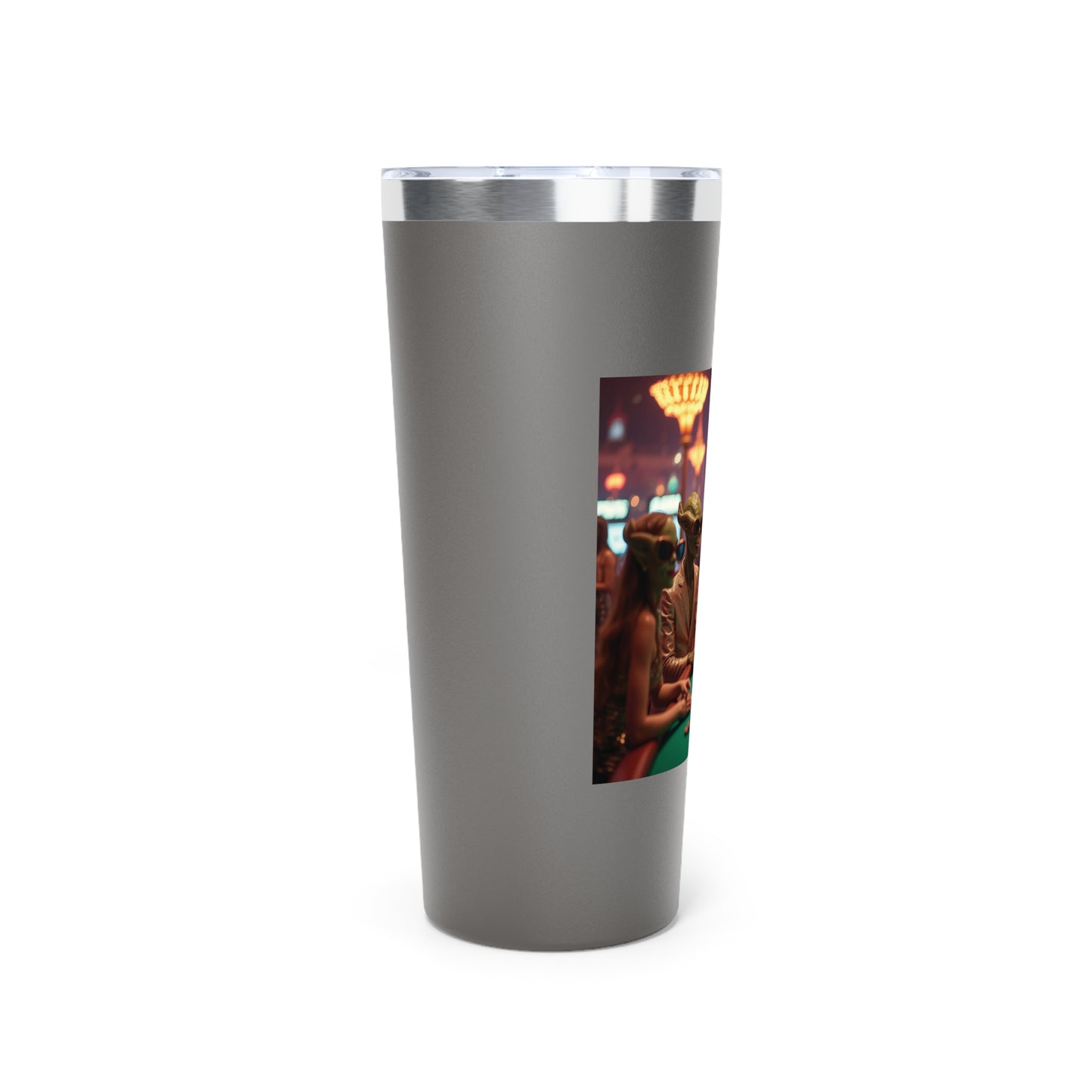 Aliens Playing Black Jack in Las Vegas Travel Mug a MUST HAVE for your next Trip To Vegas! 22oz Copper Insulated Travel Mug