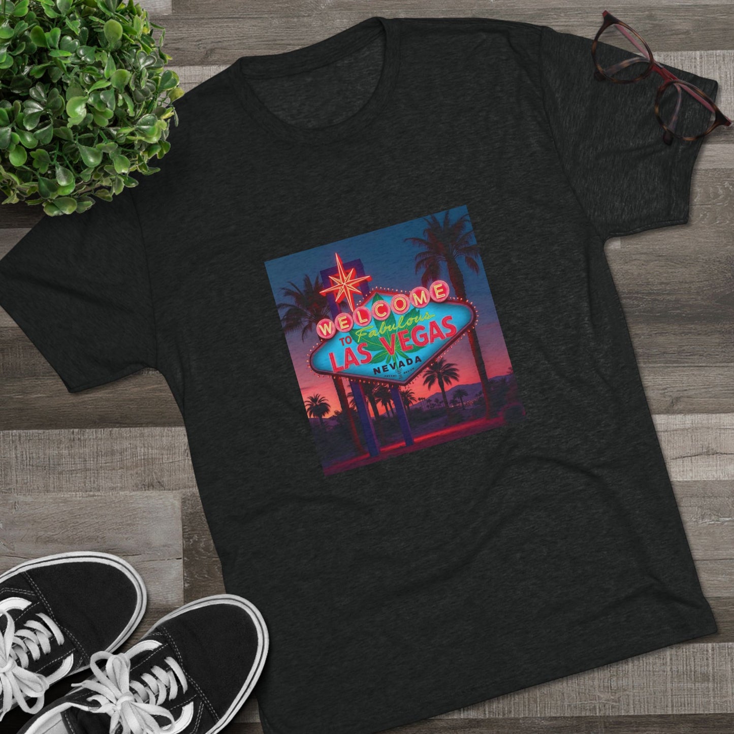 ELLV 420 Neon Las Vegas Sign ~ Uni Sex Tri Blend Soft T