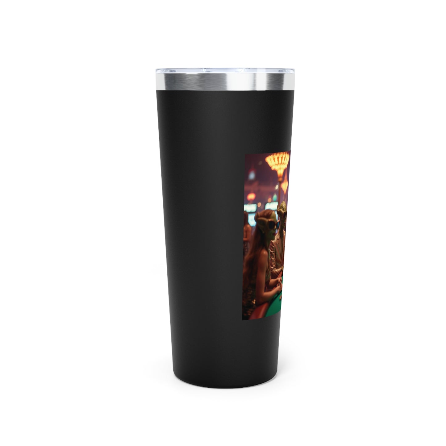 Aliens Playing Black Jack in Las Vegas Travel Mug a MUST HAVE for your next Trip To Vegas! 22oz Copper Insulated Travel Mug