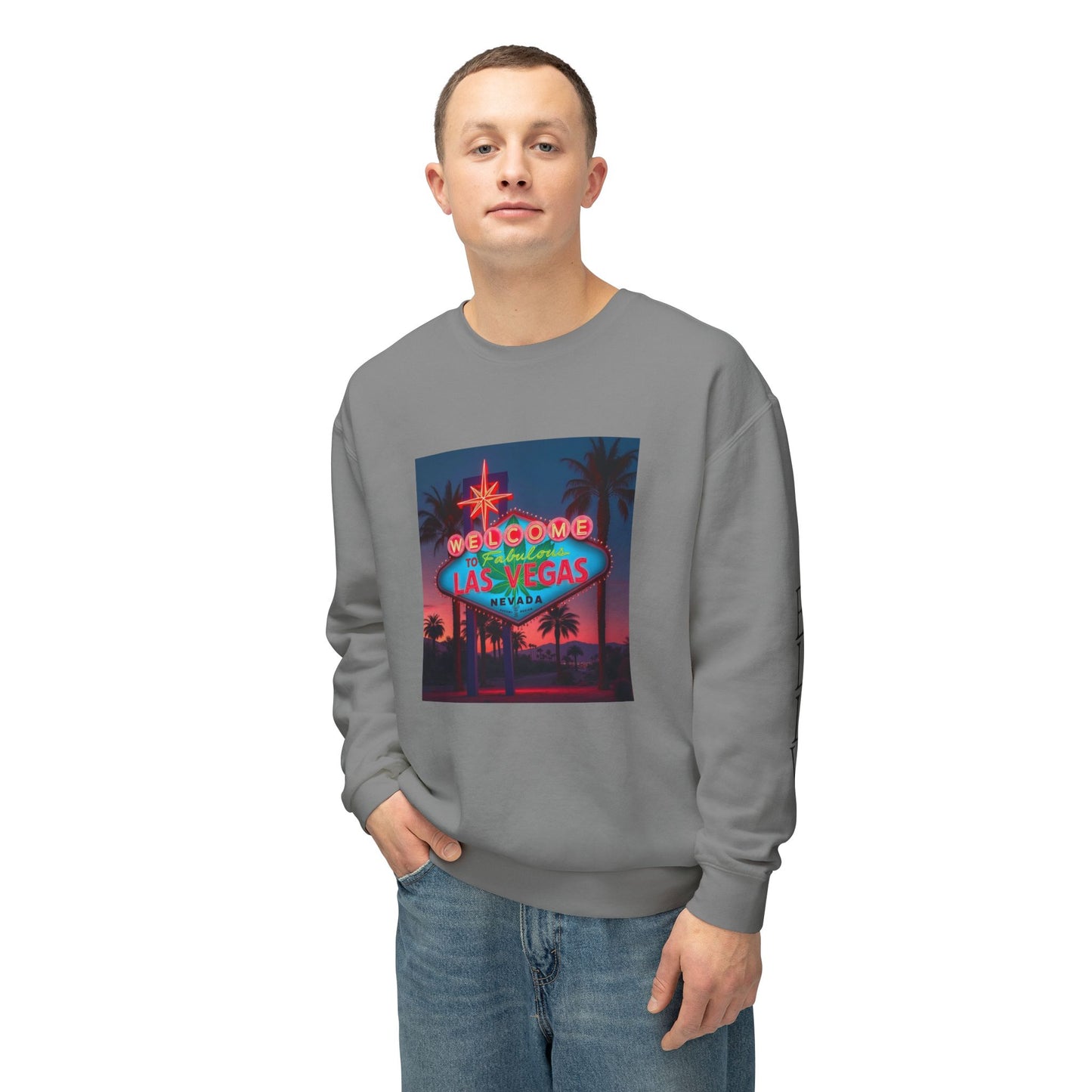 ELLV 420 Las Vegas Neon Sign ~ Uni Sex Crew Neck Sweat Shirt