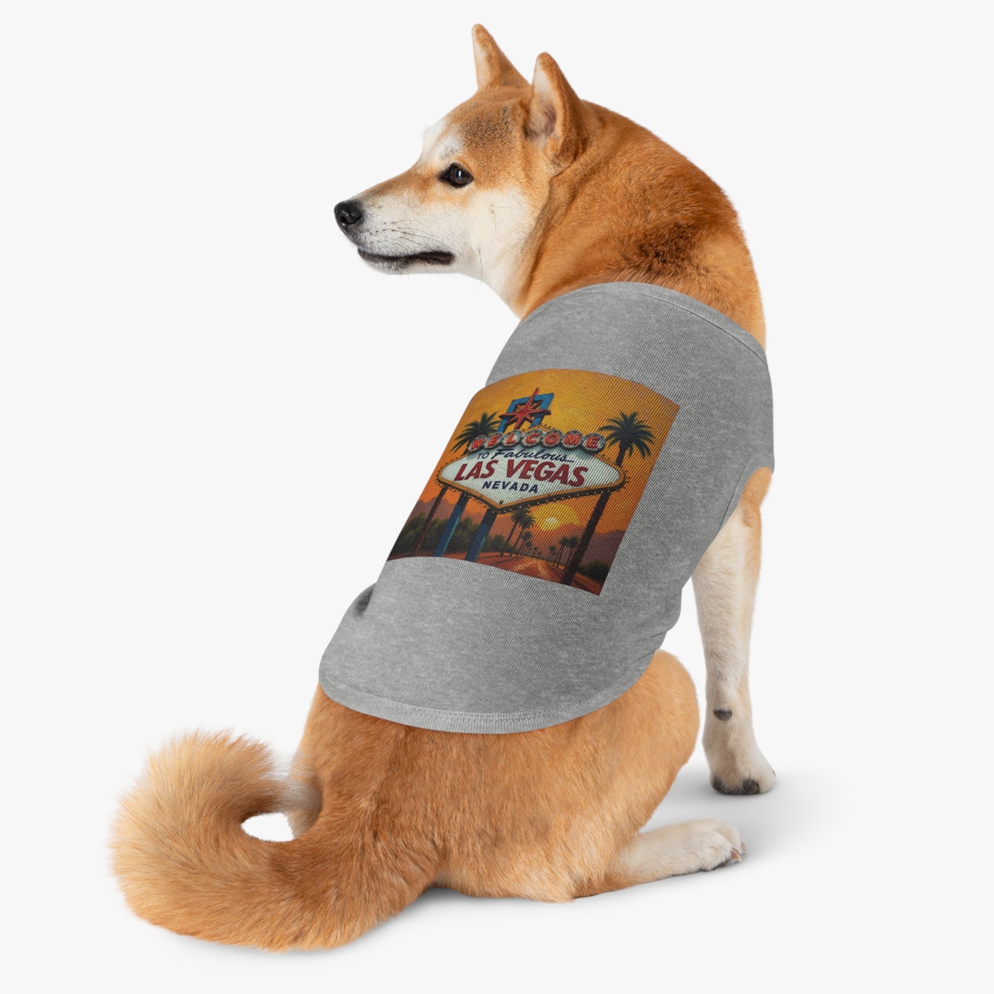 Colorful Welcome to Las Vegas Sunset Pet Tank Top - Fun & Trendy Dog Apparel