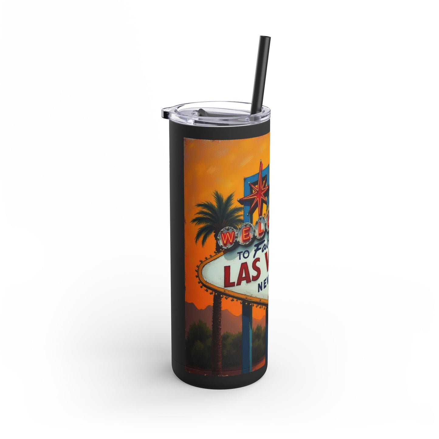 Welcome to Las Vegas Colorful Sunset 20oz Welcome Sign Travel Cup a MUST HAVE for your next Trip To Vegas!