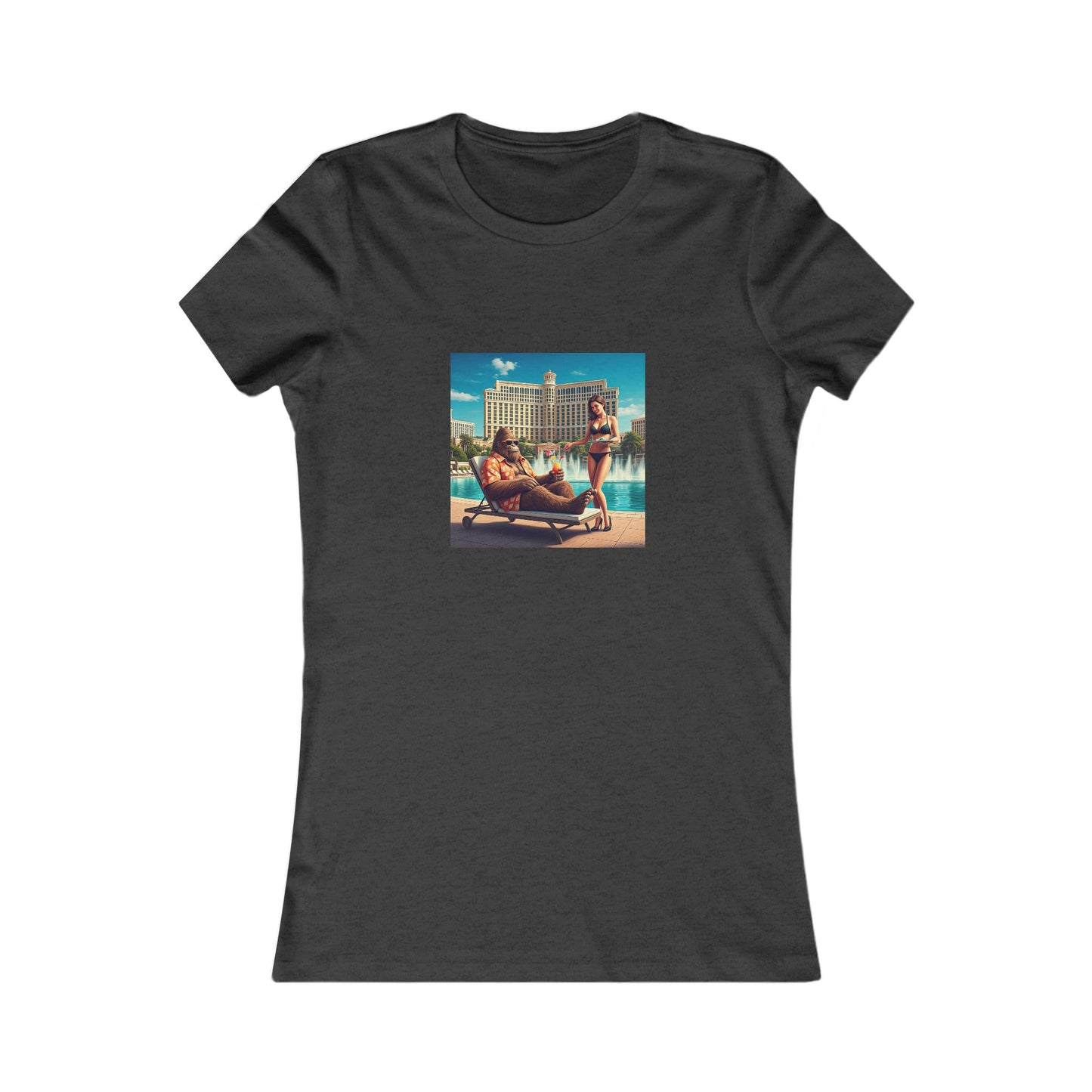 Sasquatch Chillin at a Las Vegas Resort Pool ~ Women's Favorite Tee