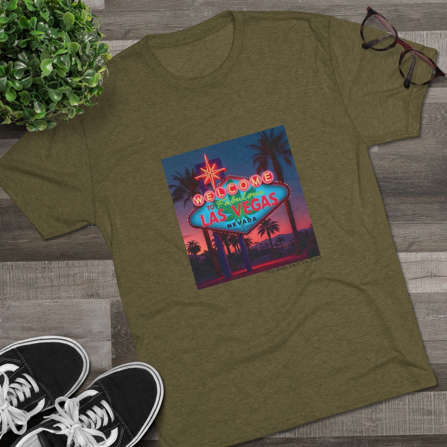 ELLV 420 Neon Las Vegas Sign ~ Uni Sex Tri Blend Soft T