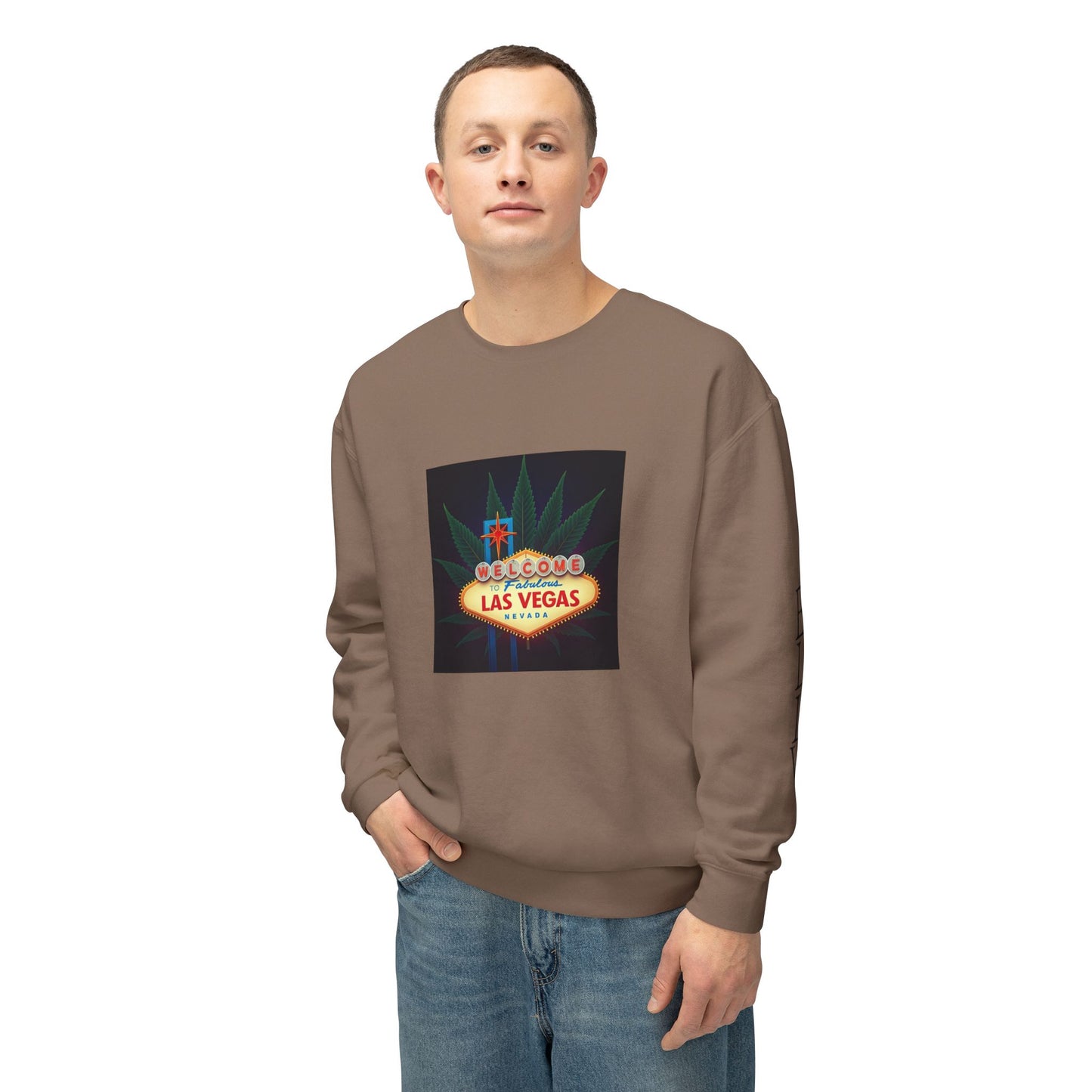 ELLV 420 Welcome to Fabulous Las Vegas Sign ~ Uni Sex Crew Neck Sweat Shirt