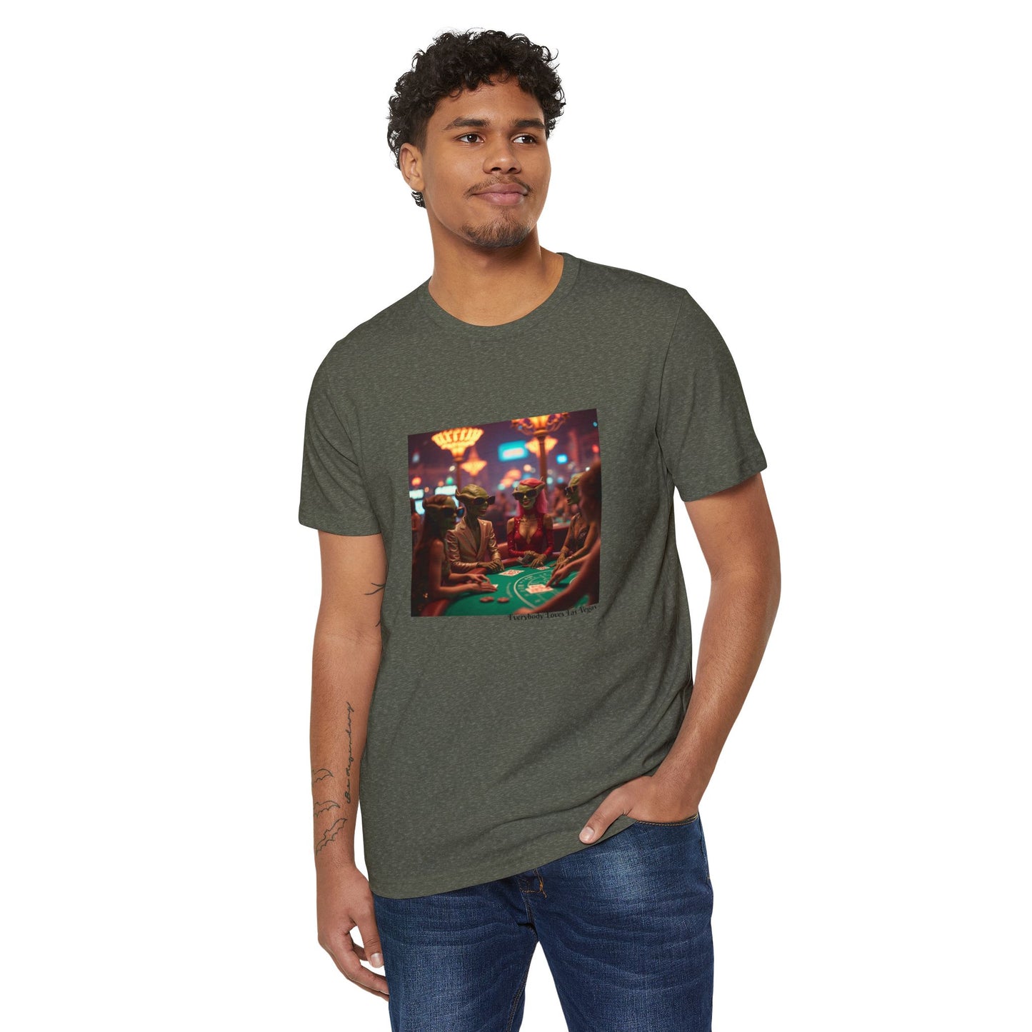 Aliens Loving Las Vegas Playing Blackjack ~ Unisex Organic T-Shirt