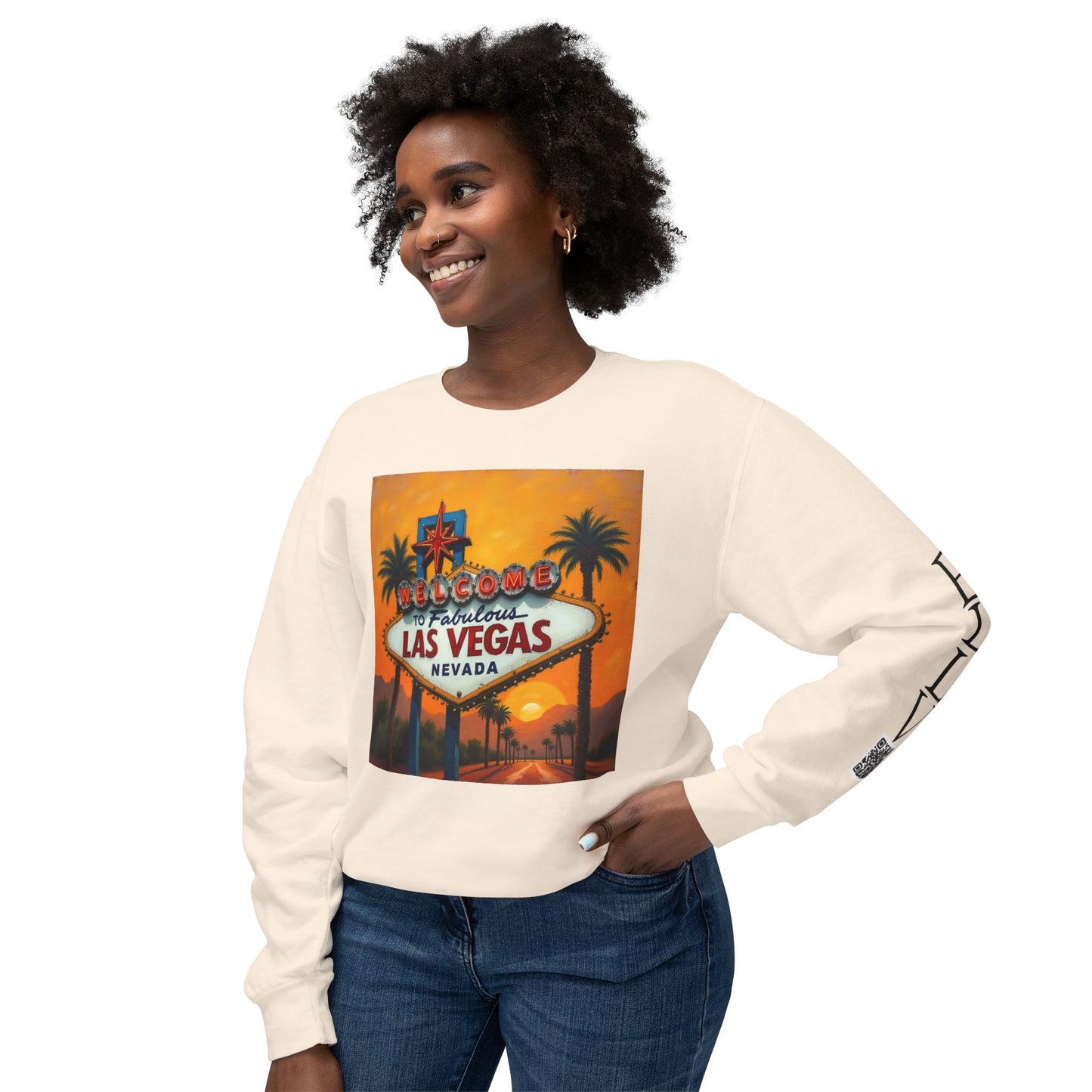 Colorful Welcome to Las Vegas Sign Sunset Uni Sex Sweatshirt