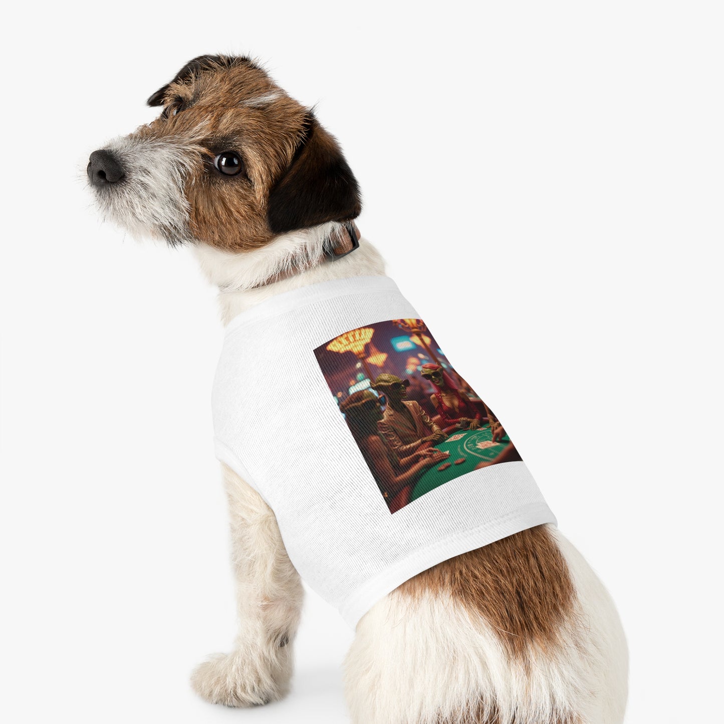 Aliens Playing Black Jack in Las Vegas Pet Tank Top - Fun & Trendy Dog Apparel