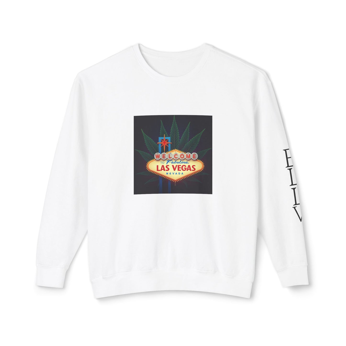 ELLV 420 Welcome to Fabulous Las Vegas Sign ~ Uni Sex Crew Neck Sweat Shirt