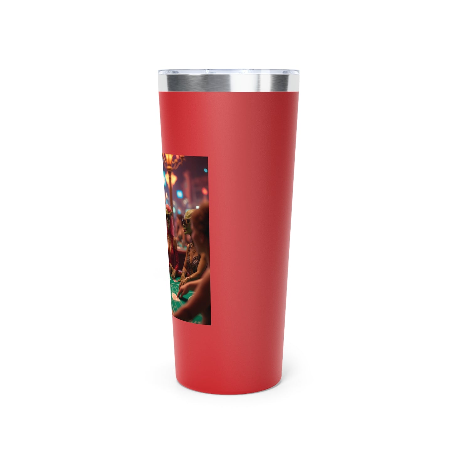 Aliens Playing Black Jack in Las Vegas Travel Mug a MUST HAVE for your next Trip To Vegas! 22oz Copper Insulated Travel Mug