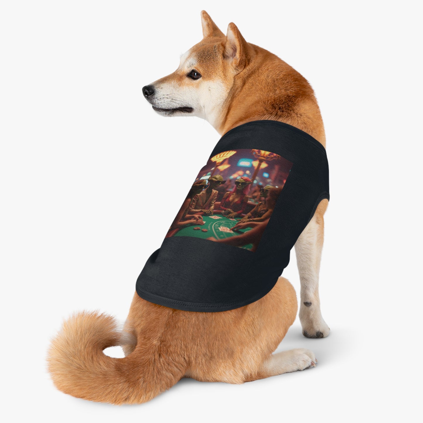 Aliens Playing Black Jack in Las Vegas Pet Tank Top - Fun & Trendy Dog Apparel