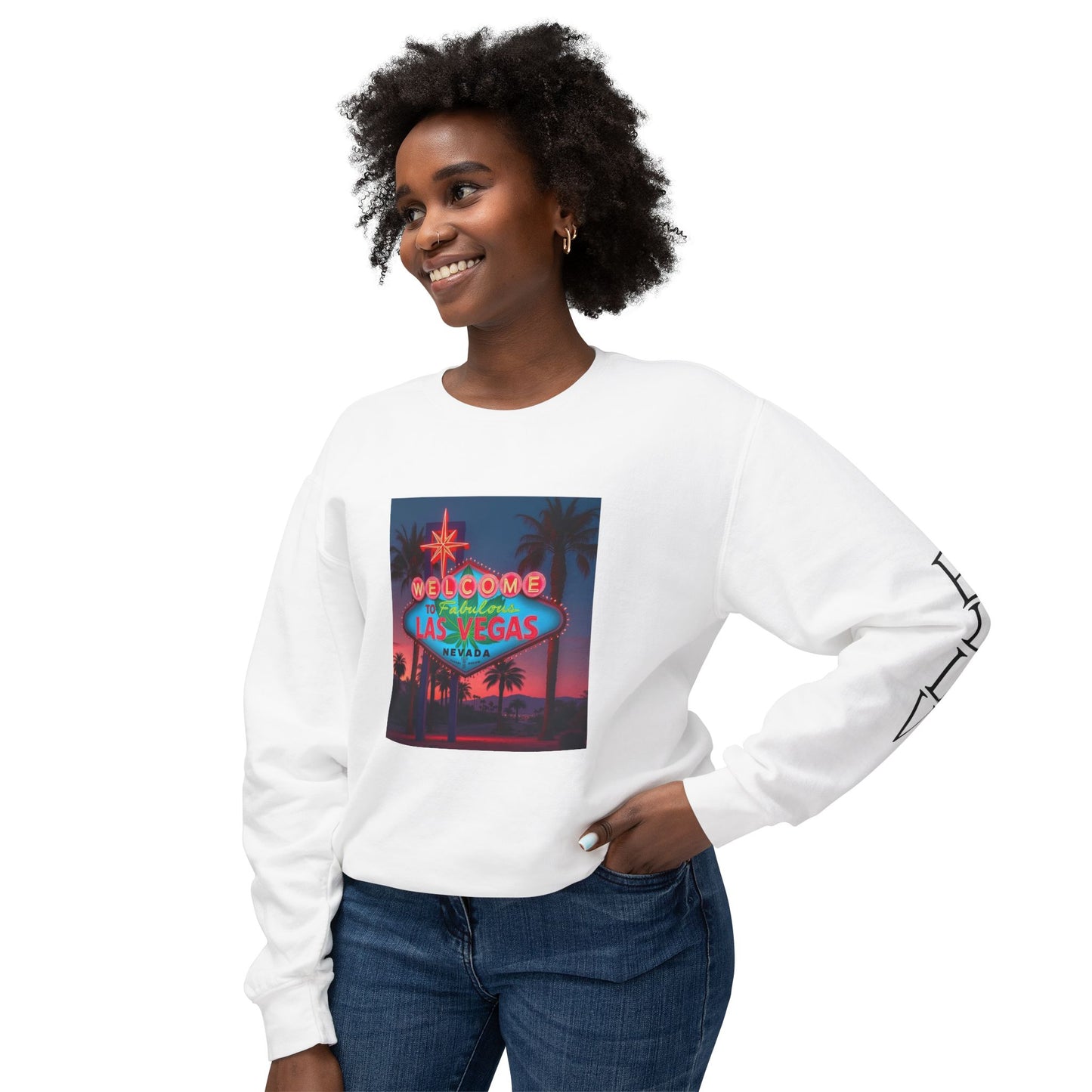 ELLV 420 Las Vegas Neon Sign ~ Uni Sex Crew Neck Sweat Shirt