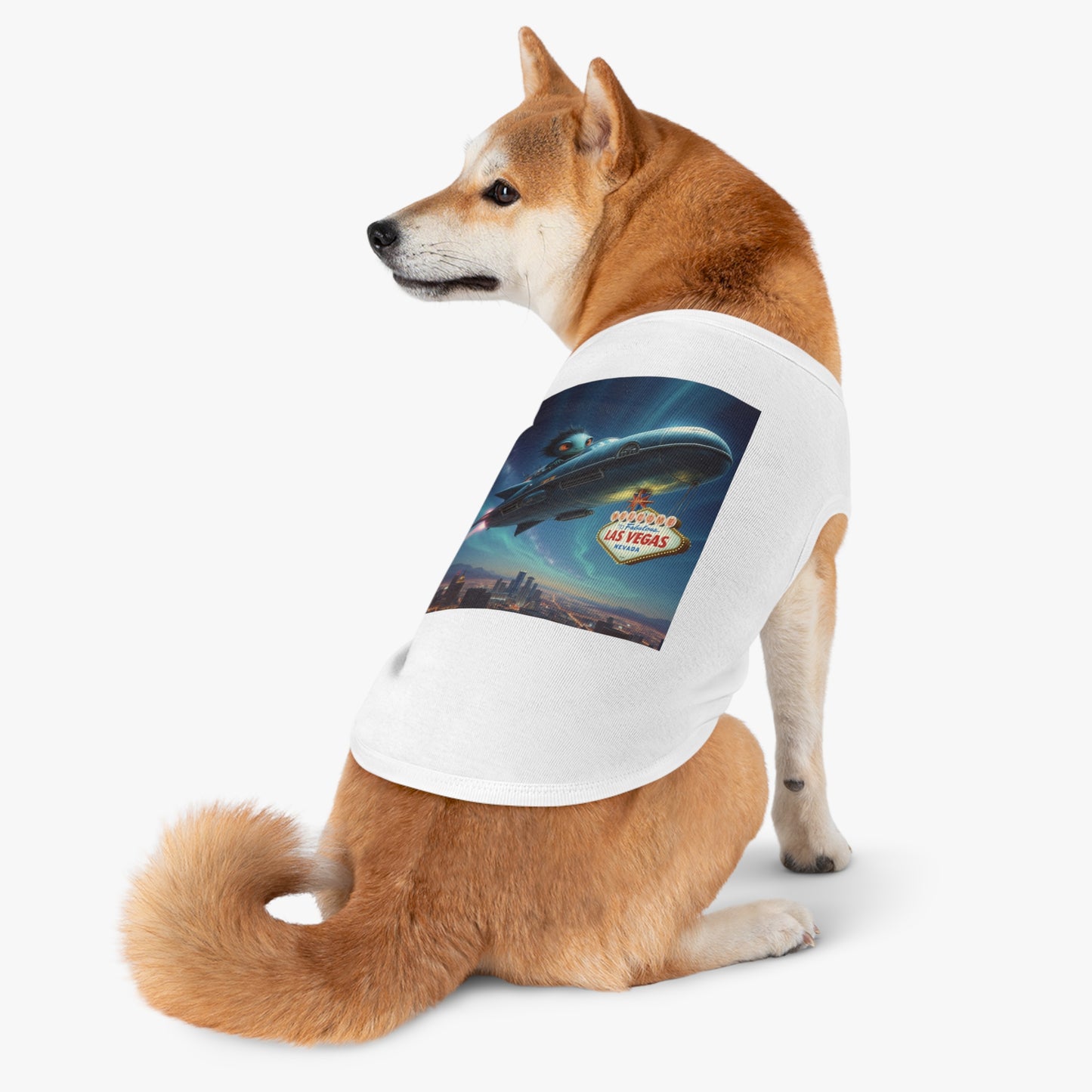 Aliens are Stealing the Welcome to Las Vegas SIgn! Pet Tank Top - Fun & Trendy Dog Apparel