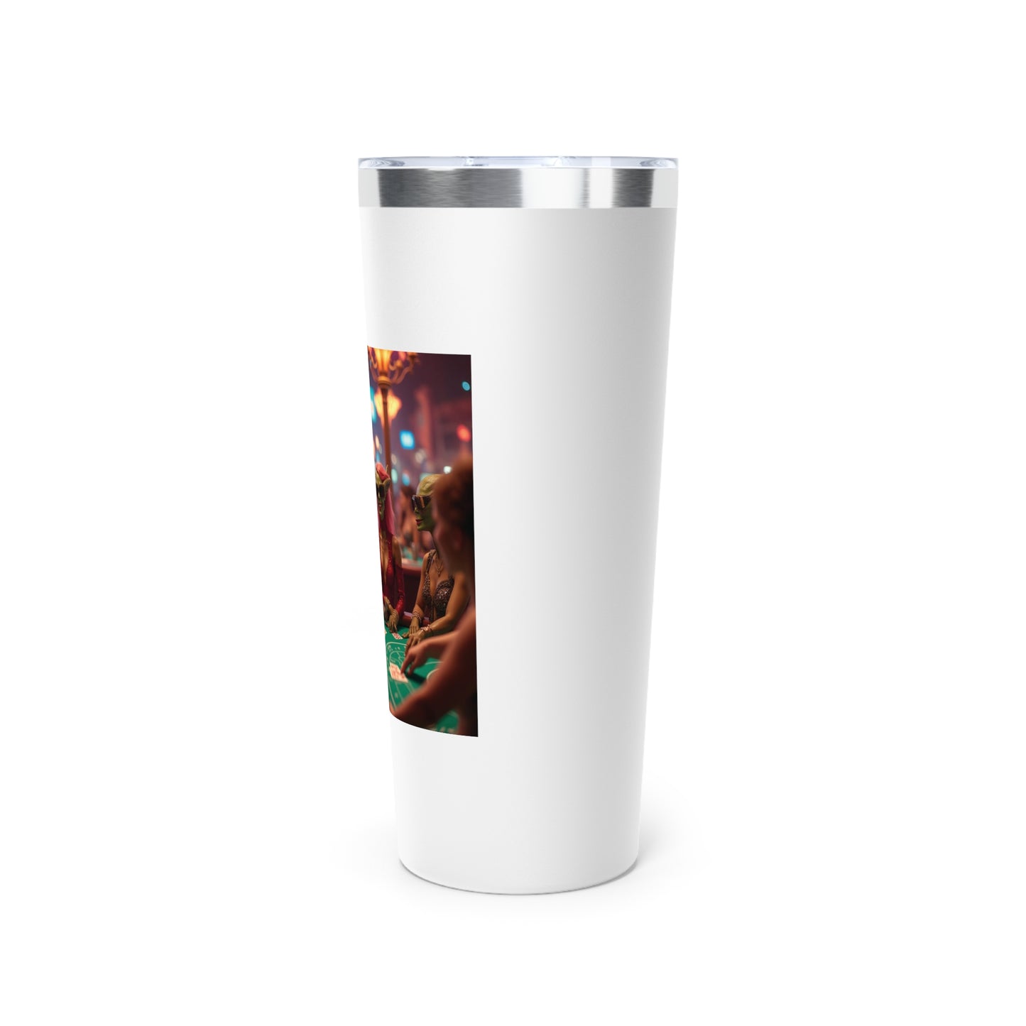 Aliens Playing Black Jack in Las Vegas Travel Mug a MUST HAVE for your next Trip To Vegas! 22oz Copper Insulated Travel Mug