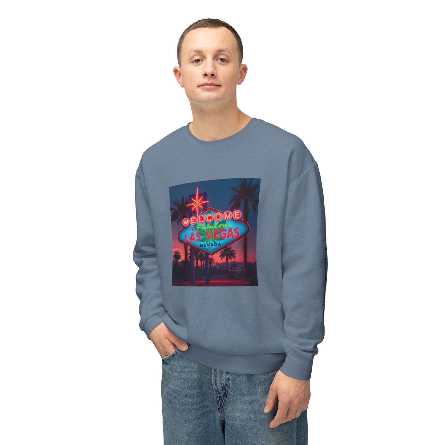 ELLV 420 Las Vegas Neon Sign ~ Uni Sex Crew Neck Sweat Shirt