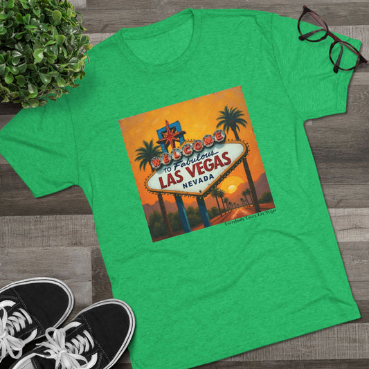 Welcome to Las Vegas Desert Sunset Sign ~  Unisex Tri-Blend Crew Tee