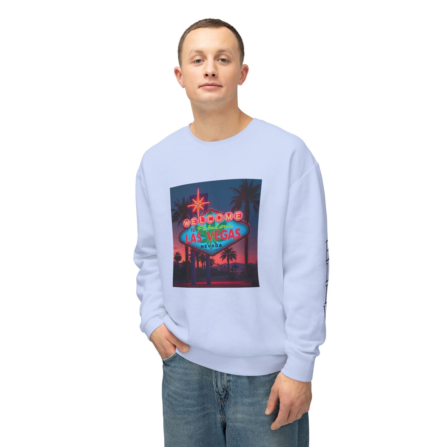 ELLV 420 Las Vegas Neon Sign ~ Uni Sex Crew Neck Sweat Shirt