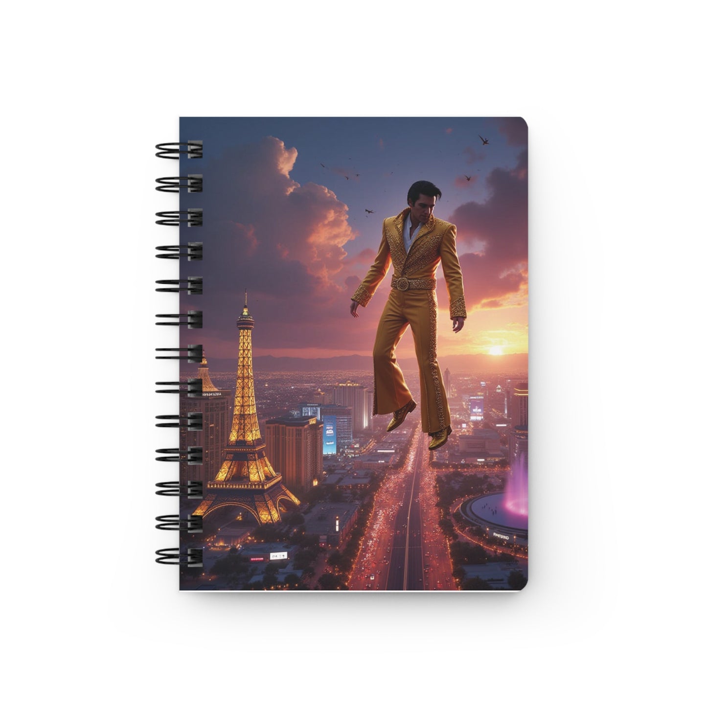 Elvis Loves Las Vegas Spiral Bound Journal - Travel Memories Notebook