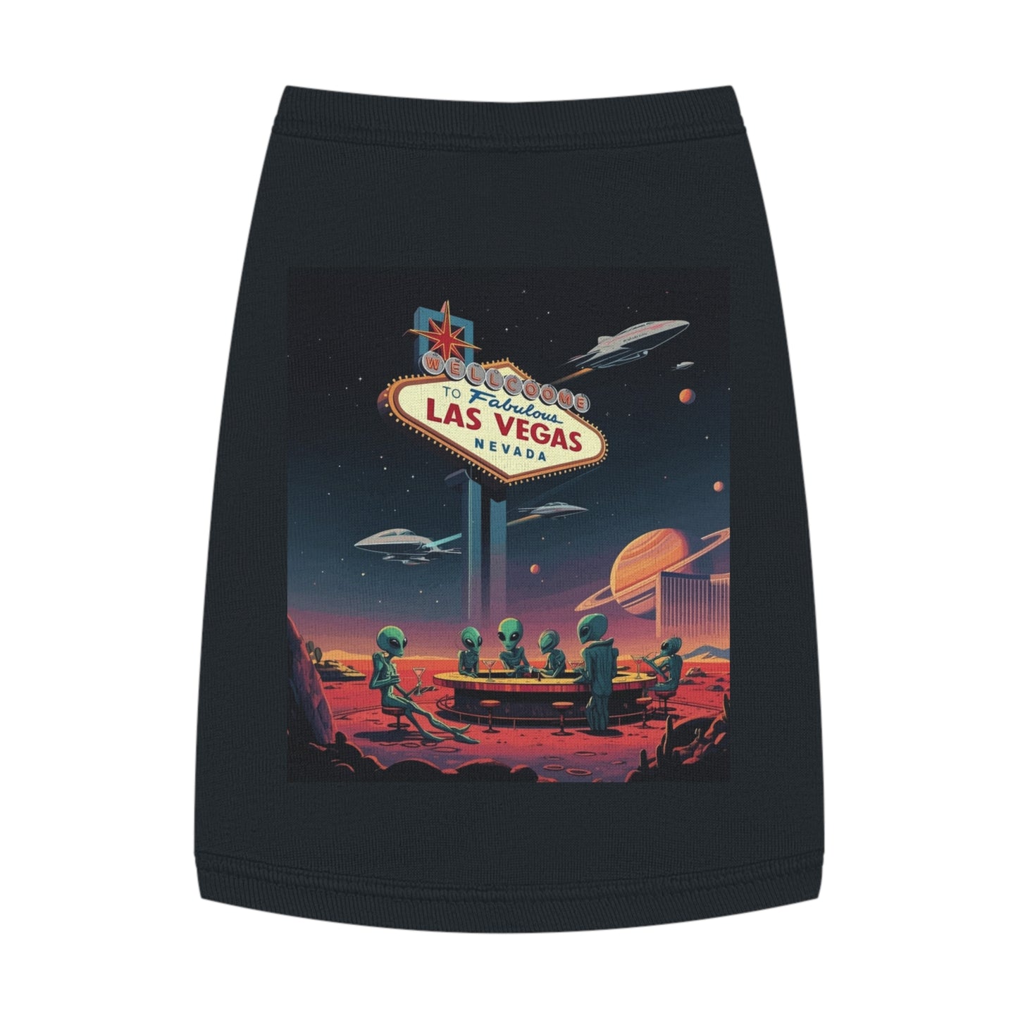 Aliens Hanging at the Welcome to Las Vegas Sign Pet Tank Top - Fun & Trendy Dog Apparel