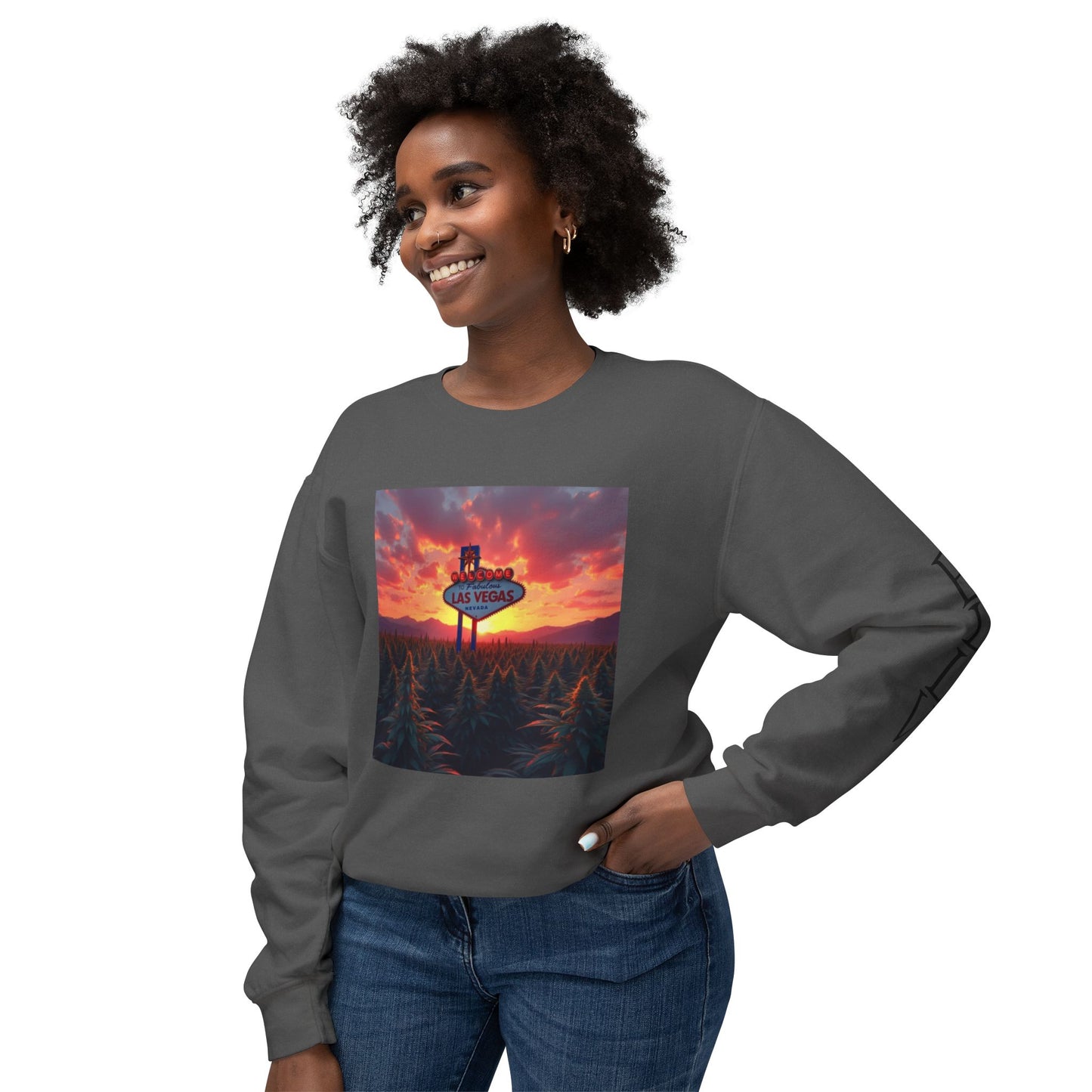 ELLV 420 Field in a Las Vegas Sunset ~ Uni Sec Crew Neck Sweatshirt