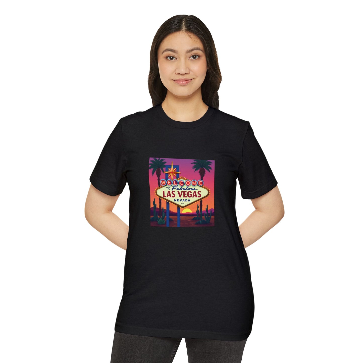 Welcome to Las Vegas Colorful desert Sunset Sign ~ Organic T Shirt